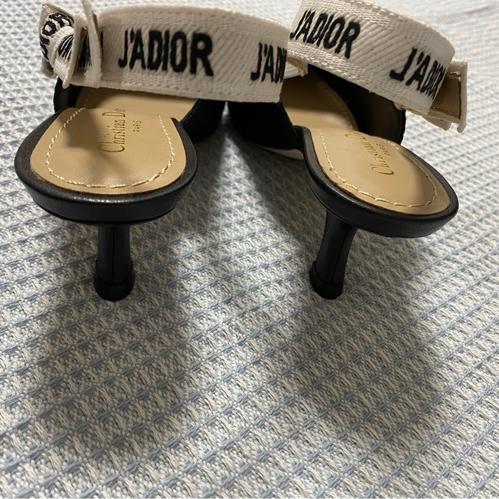 Dior Black and White J'Adior Slingback Heels - Picture 5 of 6